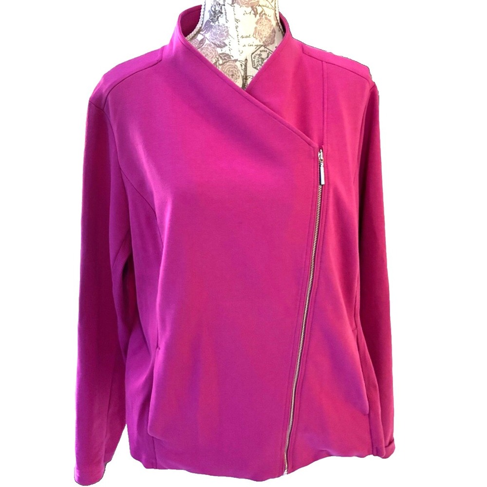 Vintage Halston Women's Magenta Sweatshirt Zipper 20W Christmas gift idea